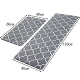 2Pcs Kitchen Floor Mat Doormat Non-Slip Door Floor Pad Dark Grey