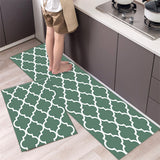 2Pcs Kitchen Floor Mat Doormat Non-Slip Door Floor Pad Green