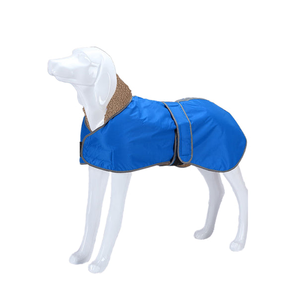 FancyGrab Dog Winter Jacket Extra Warm Raincoat Waterproof Fleece Coat Reflective Clothes Blue