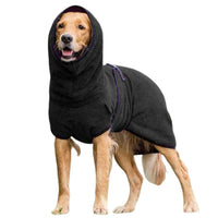 FancyGrab Pet Bathrobe Clothes Dog Towel Pullover Drying Robe Soft Super Absorbent Sleepwear Black