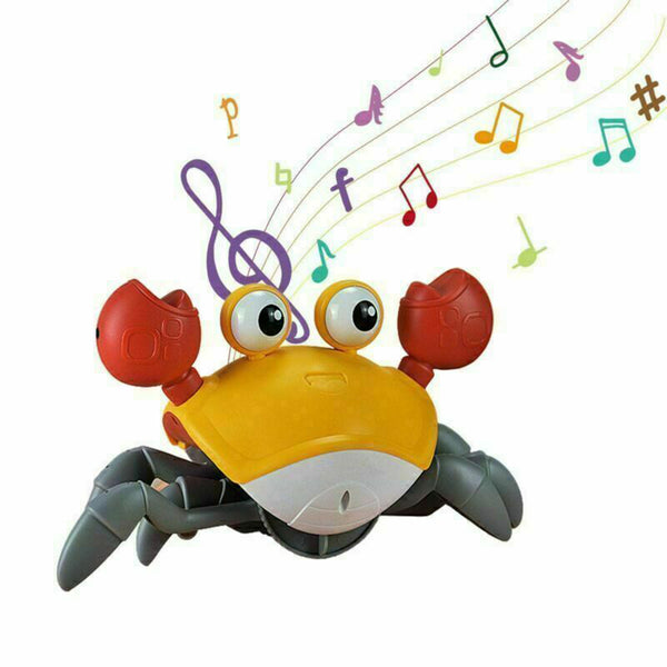 Electric Music Crawling Crab Baby Toy With LED Light Up For Kids Intellectual Toys-Yellow