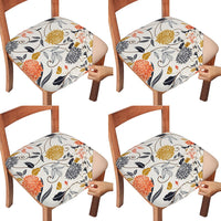 4Pcs Stretch Printed Chair Covers Chair Protector Cover Seat Slipcovers-Style 1