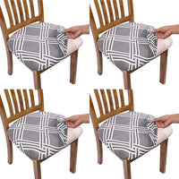 4Pcs Stretch Printed Chair Covers Chair Protector Cover Seat Slipcovers-Style 4