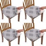 4Pcs Stretch Printed Chair Covers Chair Protector Cover Seat Slipcovers-Style 4