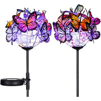 2Pcs Butterfly Lights Solar Outdoor Butterfly Lights Garden Decorative