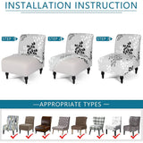 Removable Armless Stretch Accent Chair Cover-Love of Leaf Style