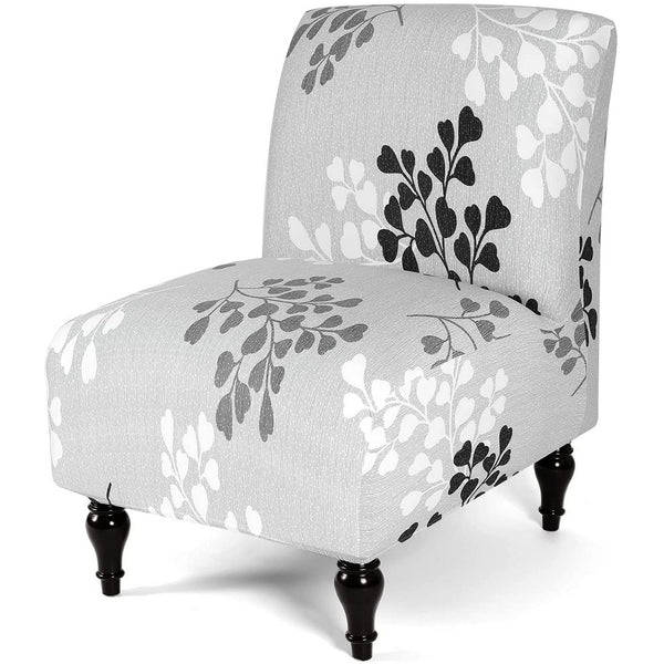 Removable Armless Stretch Accent Chair Cover-Love of Leaf Style