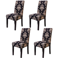 Stretch Dining Chair Cover Removable Washable Chair Covers 4 Pack Stark Black