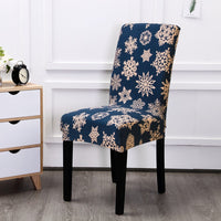 Stretch Dining Chair Cover Removable Washable Chair Covers 4 Pack Christmas Snowflake Style