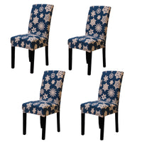 Stretch Dining Chair Cover Removable Washable Chair Covers 4 Pack Christmas Snowflake Style