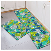 2Pcs Bohemian Kitchen Non-Slip Floor Mat Door Carpet Rugs Set-Style4