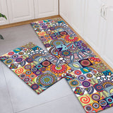 2Pcs Bohemian Kitchen Non-Slip Floor Mat Door Carpet Rugs Set-Style3