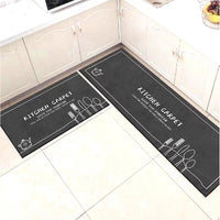 2Pcs Non-Slip Kitchen Door Mat Home Floor Rug Carpet Easy Clean-Style 1