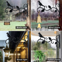 Hanging Plant Bracket Planter Outdoor Hook Three-Leaf Bird Style