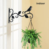 Hanging Plant Bracket Planter Outdoor Hook Three-Leaf Bird Style