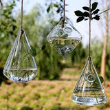 3 Pcs Indoor Outdoor Glass Hanging Planters Containers Flower Pots