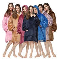 Unisex Hoodie Blanket Hooded Robe Oversized Wearable Throw Blanket Adult