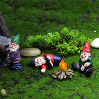 Mini Drunk Dwarf Resin Gnomes Statues Garden Decor