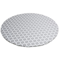 Round Tablecloth Waterproof Moroccan Trellis Table Cloth Elastic Edge 152cm-Gray