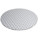 Round Tablecloth Waterproof Moroccan Trellis Table Cloth Elastic Edge 152cm-Gray