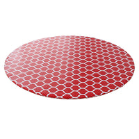 Round Tablecloth Waterproof Moroccan Trellis Table Cloth Elastic Edge 152cm-Red