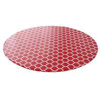 Round Tablecloth Waterproof Moroccan Trellis Table Cloth Elastic Edge 122cm-Red