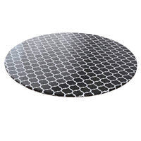 Round Tablecloth Waterproof Moroccan Trellis Table Cloth Elastic Edge 152cm-Black