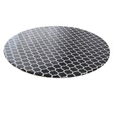 Round Tablecloth Waterproof Moroccan Trellis Table Cloth Elastic Edge 122cm-Black