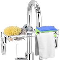 Kitchen Sink Organizer Brush Sponge Holder Faucet Clutter Rack Silver