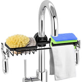 Kitchen Sink Organizer Brush Sponge Holder Faucet Clutter Rack Black