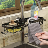 Kitchen Sink Organizer Brush Sponge Holder Faucet Clutter Rack Black