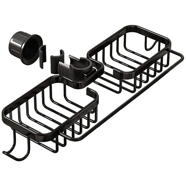 Kitchen Sink Organizer Brush Sponge Holder Faucet Clutter Rack Black