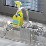 Kitchen Sink Organizer Brush Sponge Holder Faucet Clutter Rack Silver