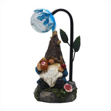 Solar LED Lights Garden Gnomes Statue Ornament-Genie Holding Flowerpot Style