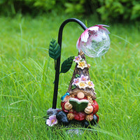 Solar LED Lights Garden Gnomes Statue Ornament-Fairy Reading Book Style