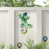 Metal Wall Art Garden Statue Fence Animal Hanging Wall Sculpture Vivid Wall Decor Green