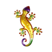 Metal Wall Art Garden Statue Fence Animal Hanging Wall Sculpture Vivid Wall Decor Yellow