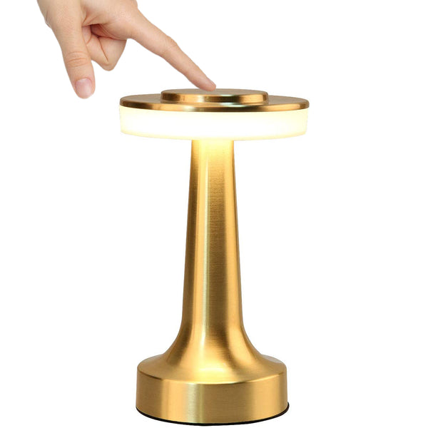 Rechargeable Touch Sensor Lamp Dimmable LED Table Lamp Night Light Gold