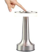 Rechargeable Touch Sensor Lamp Dimmable LED Table Lamp Night Light Silver