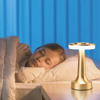 Rechargeable Touch Sensor Lamp Dimmable LED Table Lamp Night Light Gold