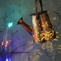 Solar Light Hollow Butterfly Watering Can Lights