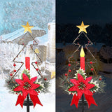 Set of 2 Pack Solar LED Christmas Tree Candle Lights for Outdoor Yard Lawn Decor