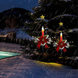 Set of 2 Pack Solar LED Christmas Tree Candle Lights for Outdoor Yard Lawn Decor