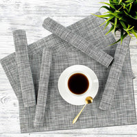 6Pcs Set Dining Table Placemats Grey