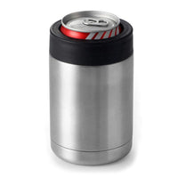 12 Ounce Double Wall Can Cooler Cup With Silver Lid Silver