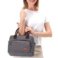 Insulated Lunch Bag Cross-body Cooler Lunch Box Stripe Style