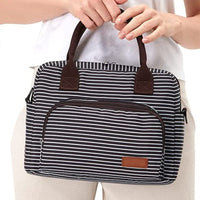 Insulated Lunch Bag Cross-body Cooler Lunch Box Stripe Style