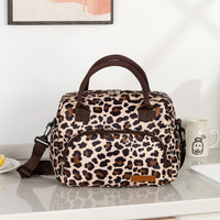 Insulated Lunch Bag Cross-body Cooler Lunch Box Leopard Print Style