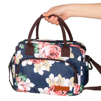 Insulated Lunch Bag Cross-body Cooler Lunch Box PinkFlower Style