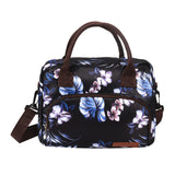 Insulated Lunch Bag Cross-body Cooler Lunch Box Blue Flower Style